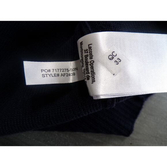 Lacoste V Sweater M Oversized Navy Color Block Tennis Jumper Big Alligator - Picture 16 of 16